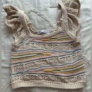 Zara crochet ruffle top